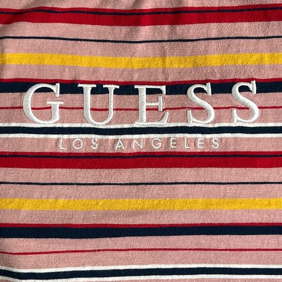 SOLD Sleeve Pullover Popart Striped Logo T Shirt Dark Red Mens Size Large - Picture 4 of 9